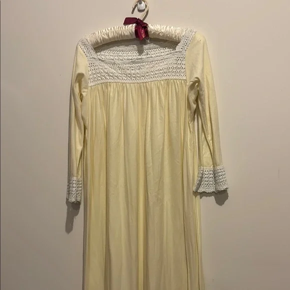 Vtg Christian Dior Yellow Long Sleeve Dress with Crochet Details size small Vtg Christian Dior Yellow Long Sleeve Dress with Crochet Details size small